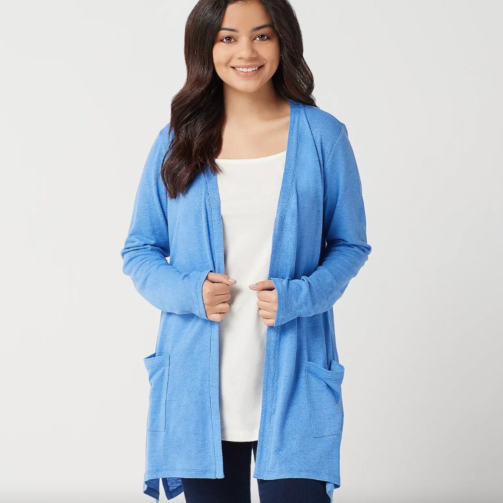 Lori Goldstein Tie Front Cardigan Sweater, 3X FINAL PRICE